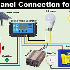 Complete Solar Panel Connection with Solar Charge Controller and Inverter @TheElectricalGuy