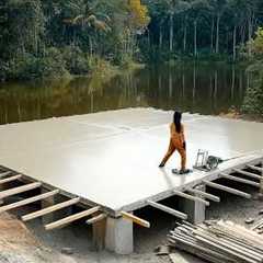 Women Build Lake House in the Jungle in 120 Days | Start to Finish by @freefootsteps877