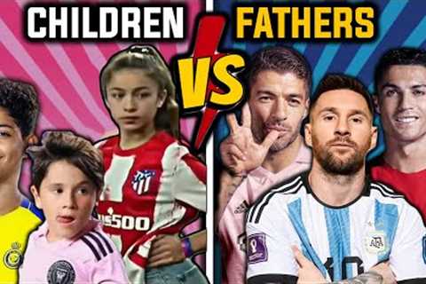 Ronaldo, Messi, Suarez 🆚 Ronaldo Jr, Mateo Messi, Delfina Suarez (FATHERS VS CHILDREN)🔥 1 VS 3