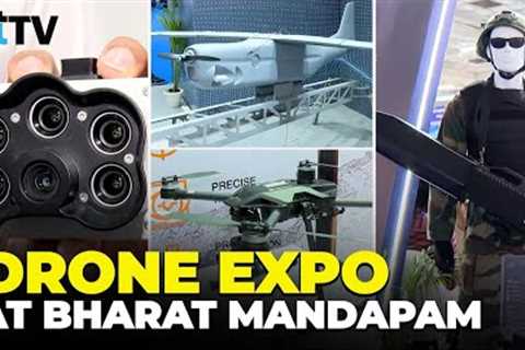 India’s Drone Revolution On Display At Bharat Mandapam | Defence To Farming &amp; Delivery Tech