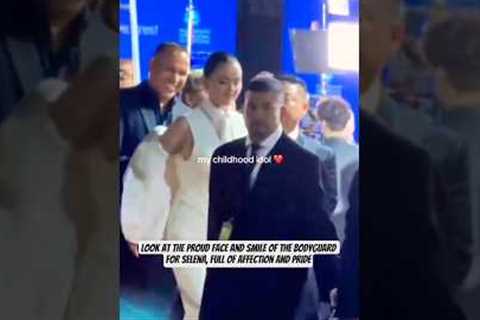 He looks so proud face and happy for Selena, full of affection and pride #selenagomez #bodyguard