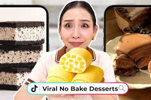 Trying Viral No-Bake Dessert Recipes *OMG* 😱