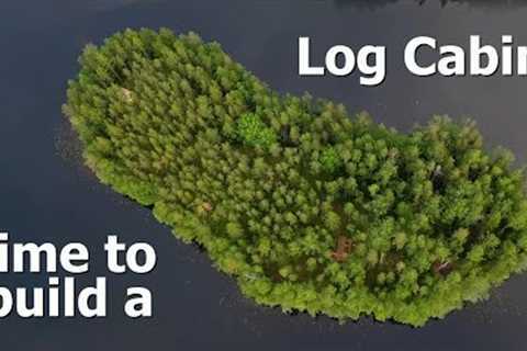 Building a Traditional Log Cabin On Our Island Ep.1 (Surviving off the land + Hand Tool Digging)