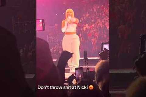 Fan throws something at Nicki Minaj 😳 #shorts #nickiminaj