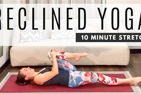 10 min Beginner Yoga LYING DOWN (Supine Yoga on Your Back)