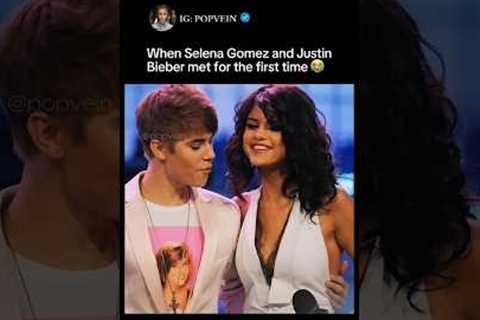 When Selena Gomez and Justin Bieber met for the first time 😭