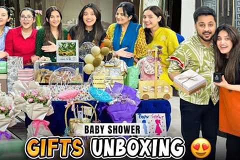 BABY SHOWER GIFTS UNBOXING 👶🏻♥️ | Areeb Ki Taraf Sy Surprise Gift 😍 | 3 Guest Ny Same Gift Dea😂