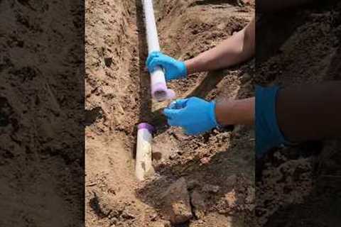 Repairing buried pvc line #homerepair