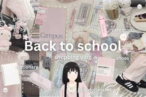 BACK TO SCHOOL SHOPPING 2025 🌸| girly, pink supplies, miniso sanrio haul, @Judydoll haul 💻🩰