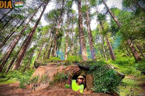 ||With survival skills I Build a Survival shelter under the bigg rock| #bushcraft #survival #camping