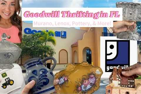 Goodwill Thrifting in Florida || Amazing Packed Store: Murano, Lenox, Pottery &amp; More! 