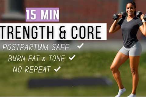 15-Min Full Body Dumbbell Workout at Home | Strength Training & Core Workout