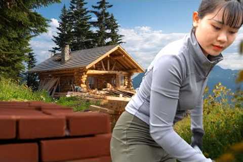Building the Most Beautiful House | Building My Off-Grid Wooden Log Cabin [4K]