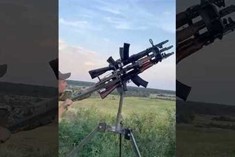 Six AK-74s Strapped Together As A Ukrainian Anti-Drone Gun In Action