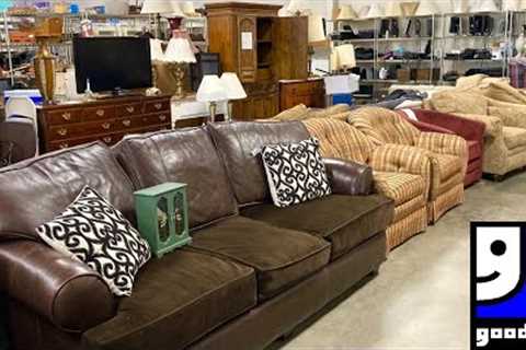 GOODWILL SHOP WITH ME FURNITURE SOFAS ARMCHAIRS ELECTRONICS DINNERWARE SHOPPING STORE WALK THROUGH