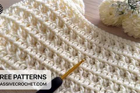 SUPER EASY Crochet Pattern for Beginners! 💛 LOVELY Crochet Stitch for Baby Blanket, Bag &amp; Scarf