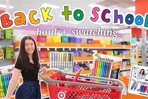 SCHOOL SUPPLIES SHOPPING!!🍎📚✨ (even though I'm not going back to school) haul + swatches