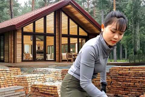 Building the Most Beautiful House | Journey to Build My Wooden Log Cabin in the Forest [4K]