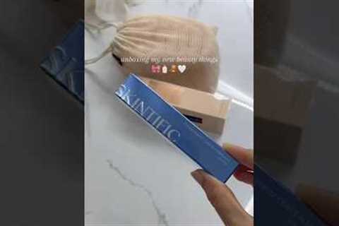 Unboxing beauty products🩷 #beauty #asmr #makeup #skincare #glowup #glowingskin #beautytips