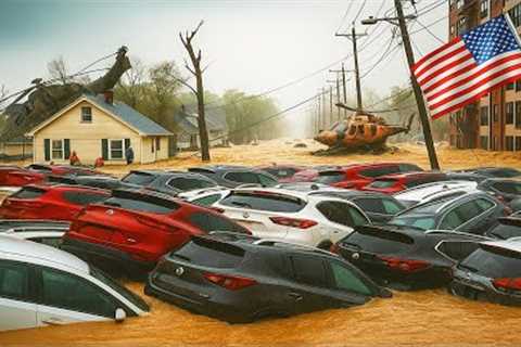 Giant Tornado: ! INSANE Flash Floods Turn Streets into Rivers – Homes & Cars Underwater