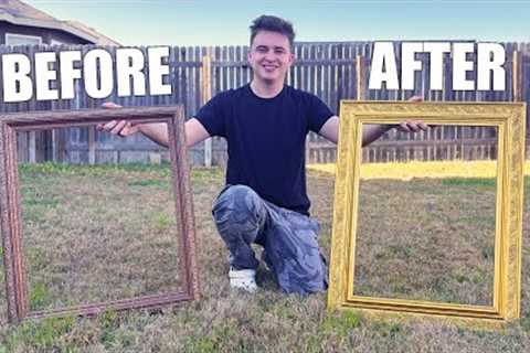 How To DIY Antique Gold Frame (For Under $30)