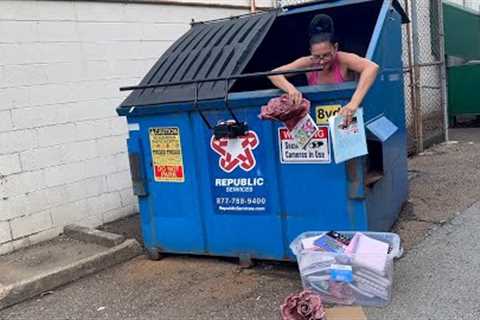 DUMPSTER DIVIN// STARTED AS A DUMPSTER DIVE ENDED IN A CAR CRASH 😩