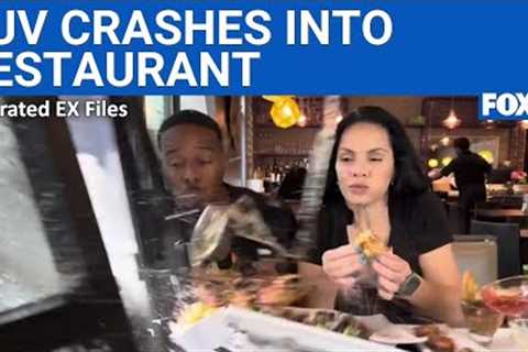 Car crashes into social media influencers mid-food review