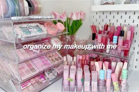 organize ALL of my makeup with me 🤍 ASMR relaxing video