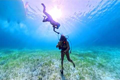 DAD TAKES 7 YR OLD CHILD SCUBA DIVING DEEP TO THE OCEAN FLOOR