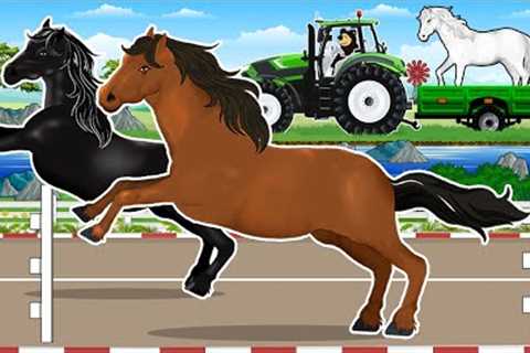 Thrilling Horse Race at the Farm 🏇 | Bear Farm Life
