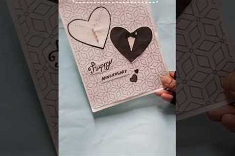 DIY Anniversary Card🖤🤍 #diy #shorts #youtubeshorts  #explorepage #craft #handmade #gift #fyp #love