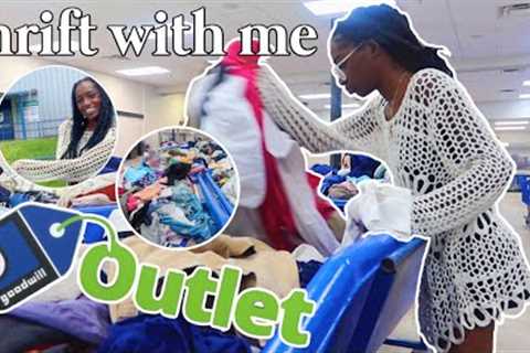 THRIFT WITH ME ♡ back to schools hopping at the Goodwill Outlet (thrift vlog + try-on thrift haul)