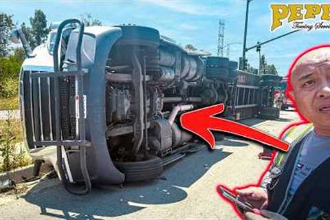 Speeding Driver Flips Container; Has NO IDEA What's Inside