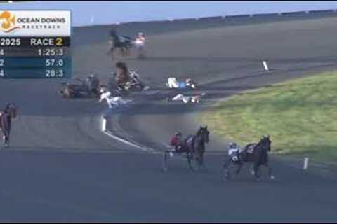 Harness Racing - Ocean Downs Race 2 8/24/25 Nasty Accident