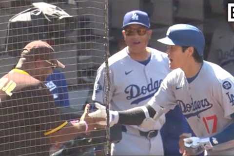 Shohei Ohtani Daps Up Padres Fan Heckler After His Home Run