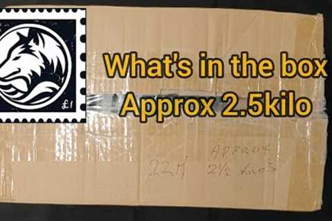 What's in the box? 2.5 kilo mix of stamps