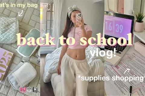 BACK TO SCHOOL VLOG 🖇️ school supplies shopping, emergency kit, what's in my backpack