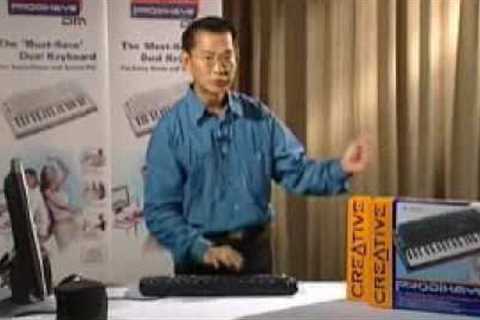 Asian Guy Plays Drums On A Keyboard