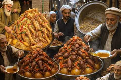 Afghanistan Most Cheap Street food | kabab Kabuli pulao Biryani recipe| Roasted chicken