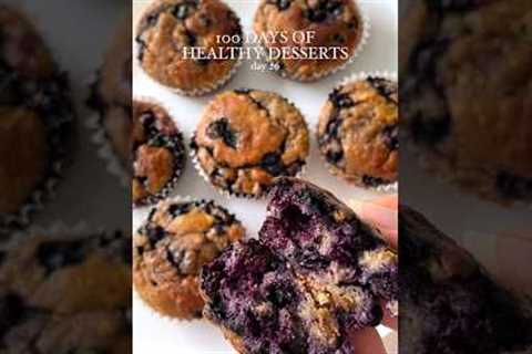 Healthy Dessert or Snack Idea: Blueberry Muffins💜 #healthydessert #glutenfree #healthyrecipes