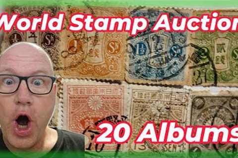 World Stamp Auction Adventure! 20 Stamp Albums!