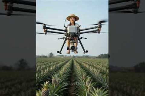 Smart drone managing a pineapple farm #smartfarming #villagelife #farming #rurallife