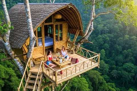 200 Days Survival Alone In Forest - Two Sisters Built a Treehouse
