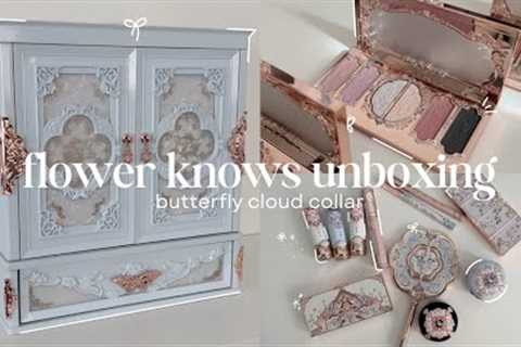 🦋 flower knows unboxing: butterfly cloud collar collection, haul + swatches, short review