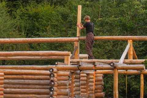Building My Dream LOG CABIN - Finishing Walls &amp; Roof Purlins on My New Remote Property | EP21