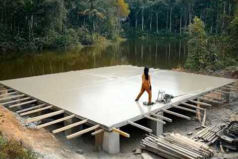 Women Build Lake House in the Jungle in 120 Days | Start to Finish by @freefootsteps877