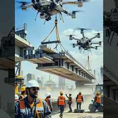 Futuristic Drone Technology in Bridge Construction