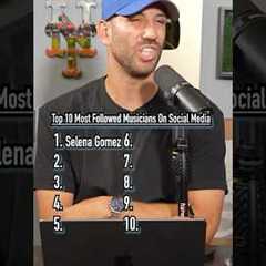 Top 10 Most Followed Musicians On Social Media! #shorts #top10 #music #arianagrande #selenagomez