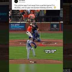 He Almost Had a No-Hitter 😳🚨. #baseball #pitcher #homerun