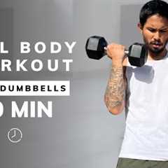 60 Min FULL BODY DUMBBELL WORKOUT AT HOME - Weight Training for Women and Men - NO REPEATS